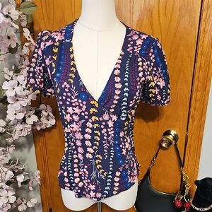 Anthropologie Meadow Rue Wrap Top